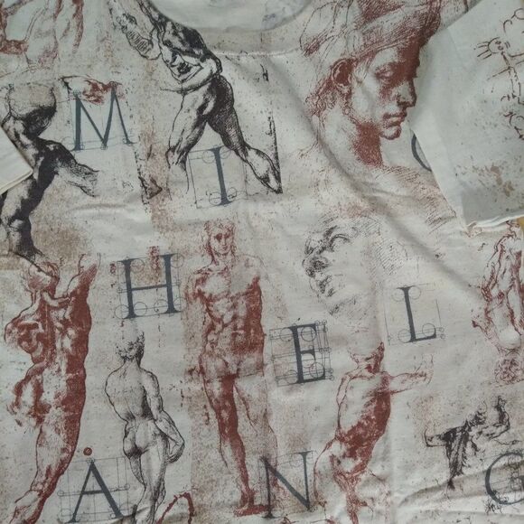 Vintage Wildwood Michaelangelo AOP Art T-Shirt - Picture 3 of 8